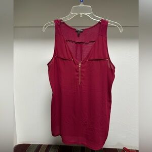 Express Women's Burgundy Zip Tank Top